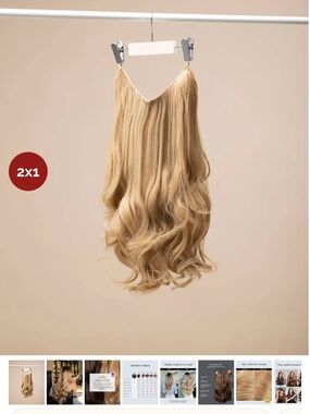Light California Blonde Wavy halo Hair Extension – Seamless Volume 18 inch